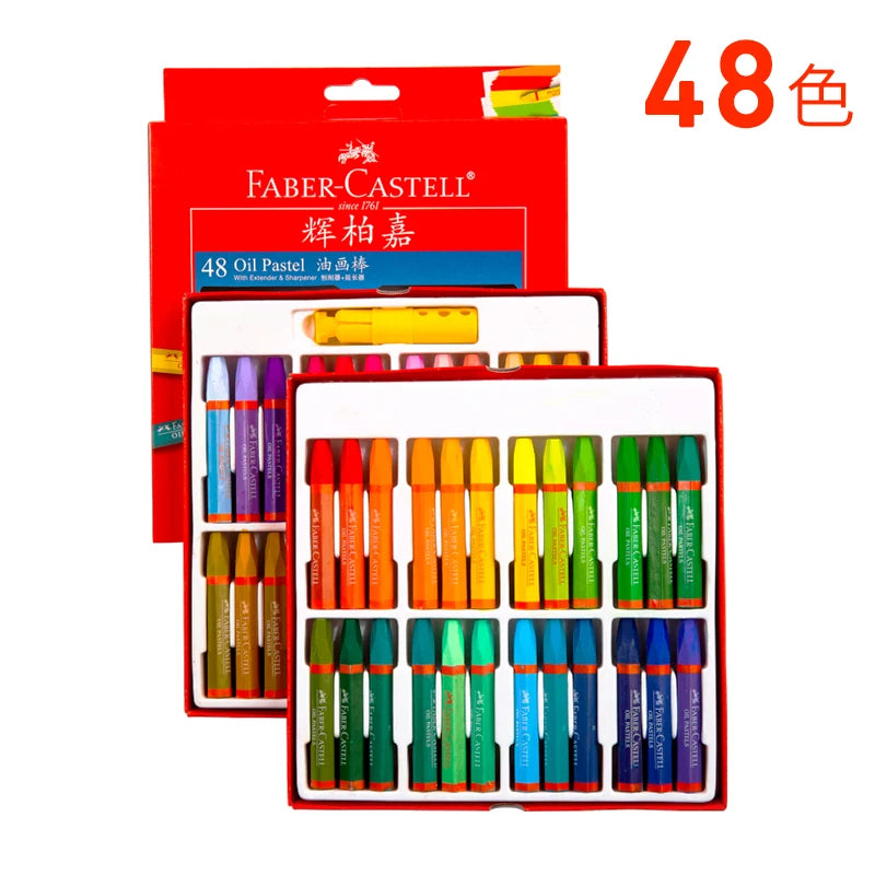 Faber Castell-Juego de crayones de cera para dibujo profesional, suministros de arte para la escuela y la Oficina, 12/24/36/48 colores