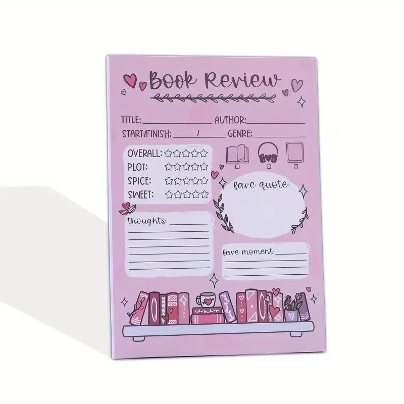 Bloc de notas divertido para reseñas de libros, 1/2 unidades, regalo perfecto para amantes de los libros y uso diario en la oficina, ideal para organizar ideas y notas.