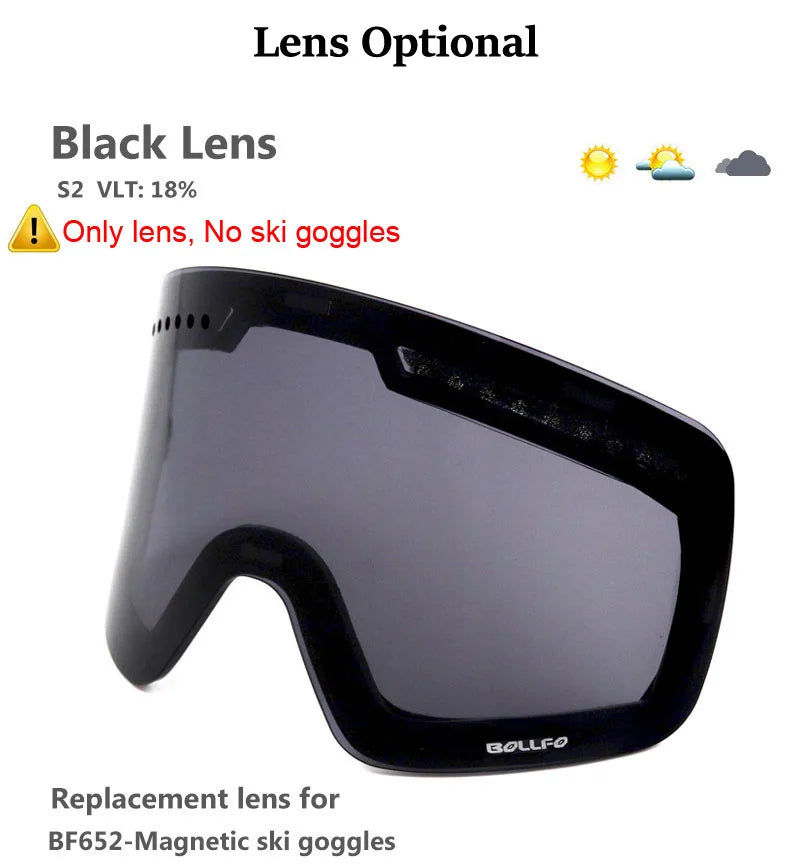 Gafas de esquí con lentes magnéticas de doble capa, máscaras antiniebla UV400, gafas de Snowboard, gafas de esquí para hombres y mujeres con estuche y lente
