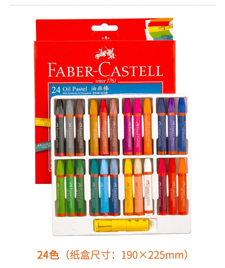 Faber Castell-Juego de crayones de cera para dibujo profesional, suministros de arte para la escuela y la Oficina, 12/24/36/48 colores