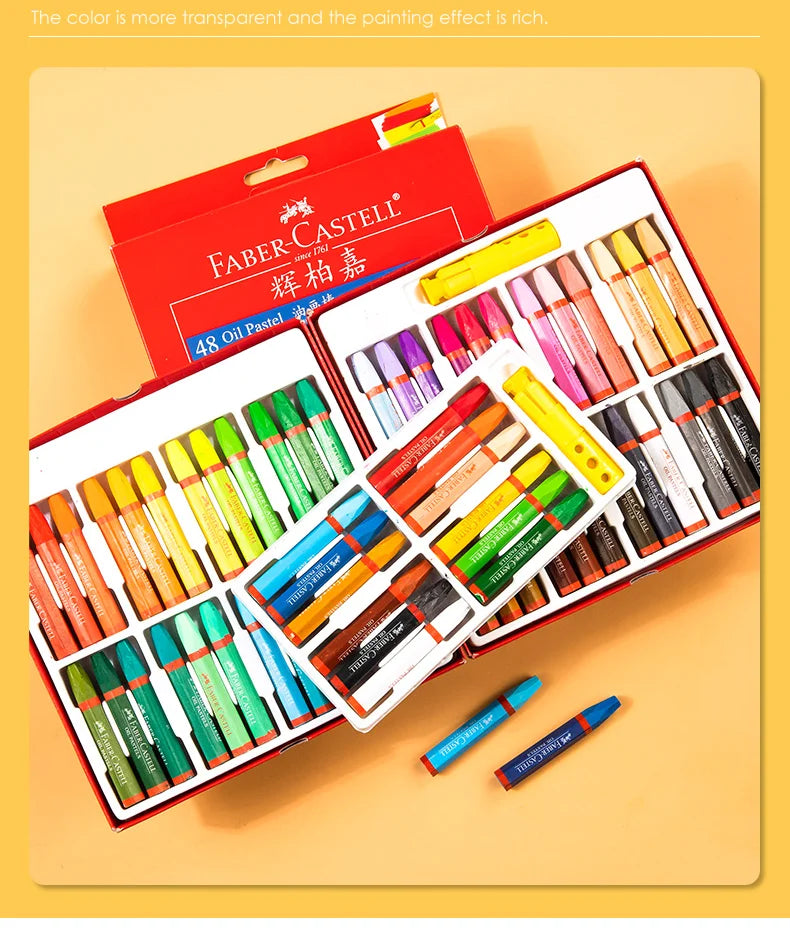 Faber Castell-Juego de crayones de cera para dibujo profesional, suministros de arte para la escuela y la Oficina, 12/24/36/48 colores