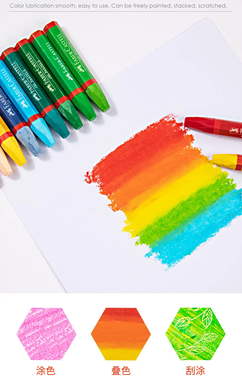 Faber Castell-Juego de crayones de cera para dibujo profesional, suministros de arte para la escuela y la Oficina, 12/24/36/48 colores