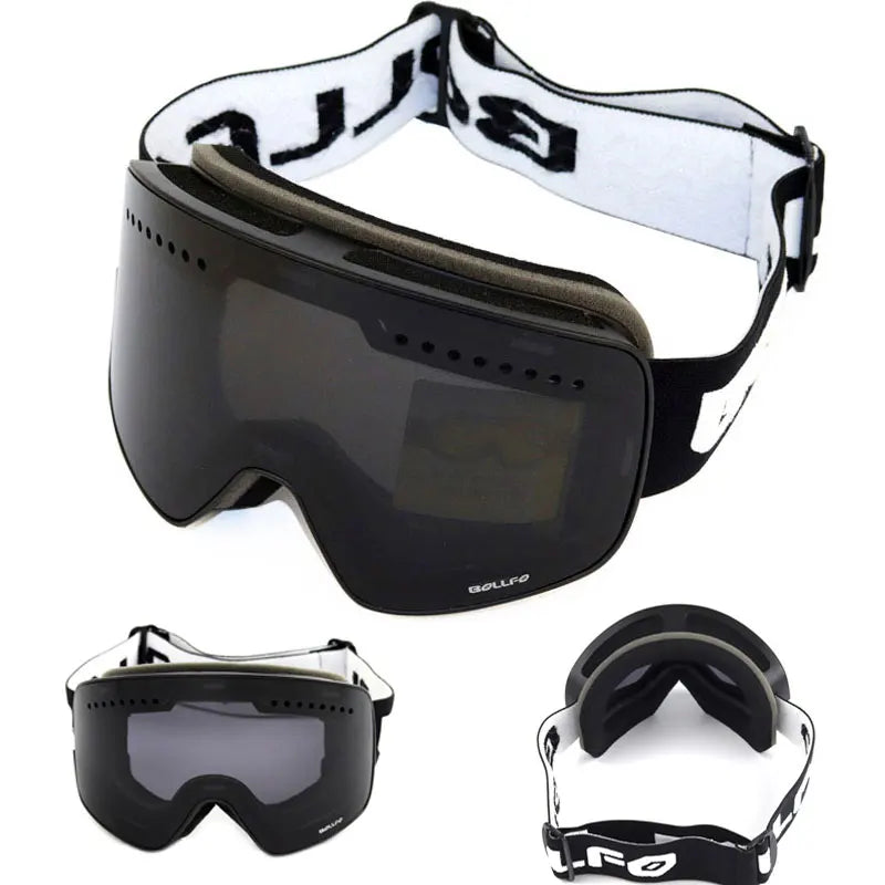 Gafas de esquí con lentes magnéticas de doble capa, máscaras antiniebla UV400, gafas de Snowboard, gafas de esquí para hombres y mujeres con estuche y lente