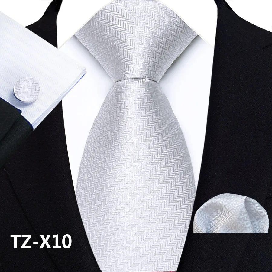 New Fashion Paisley Polyester Ties for Men's Wedding Party High Quality Necktie Handkerchief Cufflinks Set