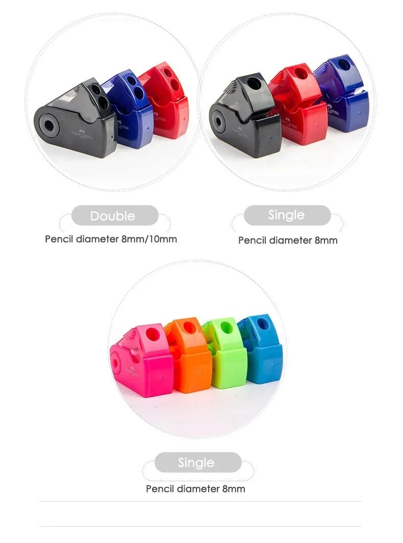 FABER CASTELL Push Pull Sacapuntas doble de un solo orificio Doble orificio Papelería multifuncional para escuela y oficina