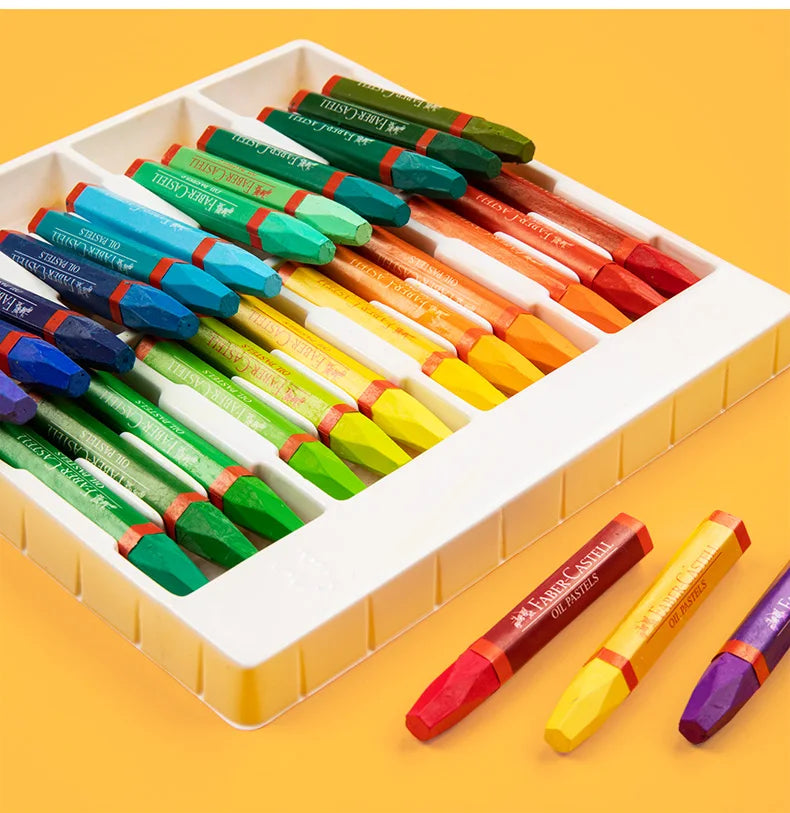 Faber Castell-Juego de crayones de cera para dibujo profesional, suministros de arte para la escuela y la Oficina, 12/24/36/48 colores