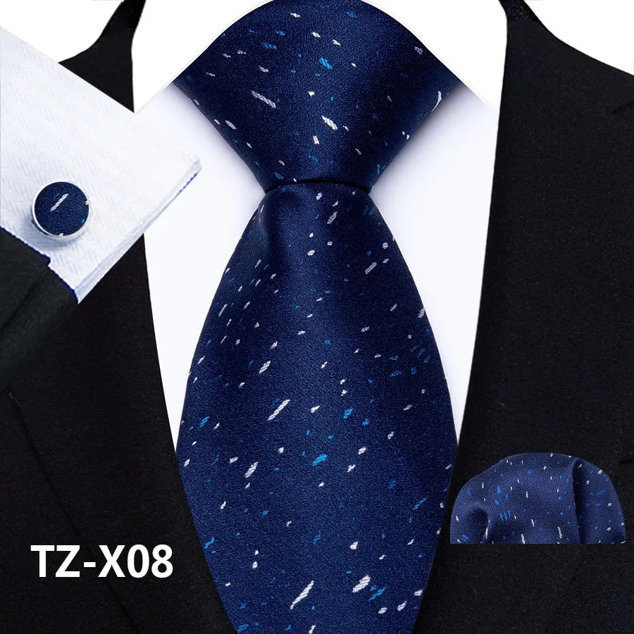 New Fashion Paisley Polyester Ties for Men's Wedding Party High Quality Necktie Handkerchief Cufflinks Set