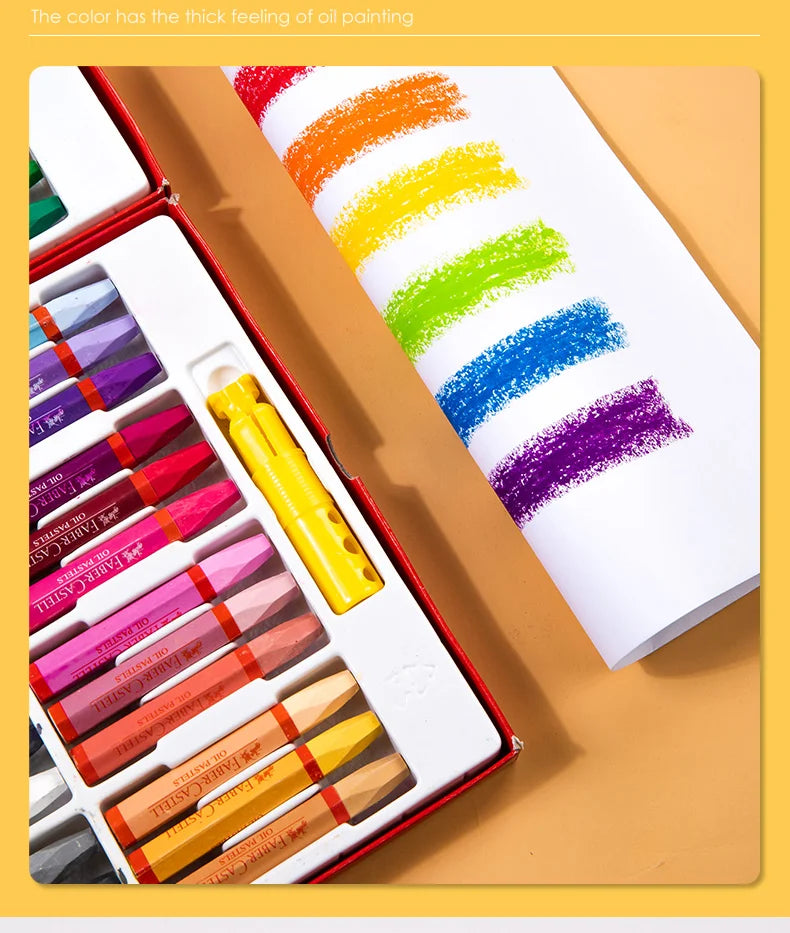 Faber Castell-Juego de crayones de cera para dibujo profesional, suministros de arte para la escuela y la Oficina, 12/24/36/48 colores