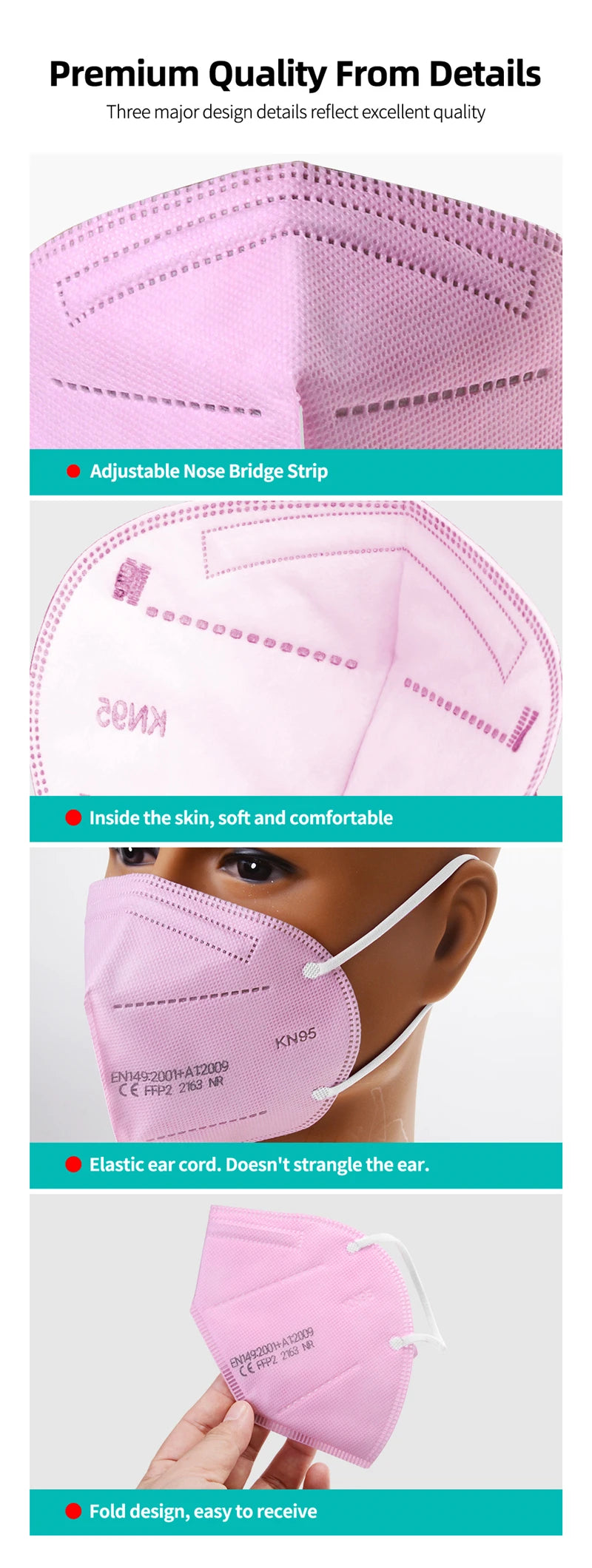 Mascarillas ffp2 reutilizables, máscaras KN95 con certificado CE 200, España, 10-2163 unidades