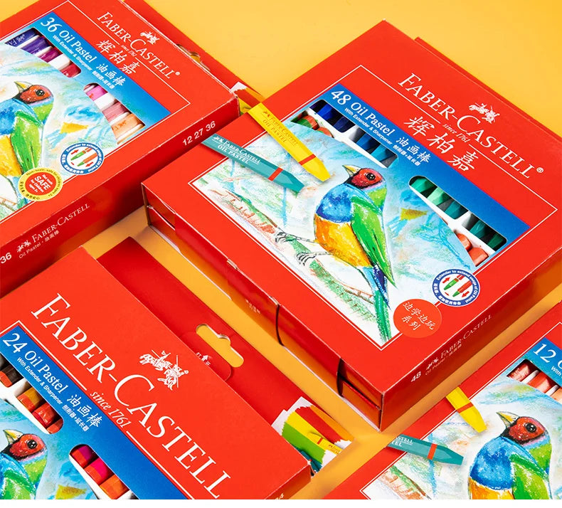 Faber Castell-Juego de crayones de cera para dibujo profesional, suministros de arte para la escuela y la Oficina, 12/24/36/48 colores