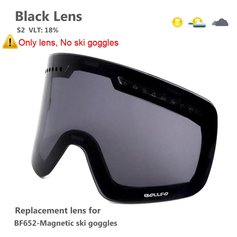 Gafas de esquí con lentes magnéticas de doble capa, máscaras antiniebla UV400, gafas de Snowboard, gafas de esquí para hombres y mujeres con estuche y lente