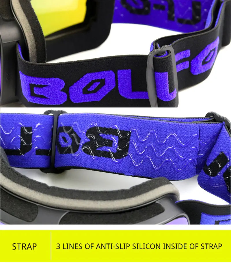 Gafas de esquí con lentes magnéticas de doble capa, máscaras antiniebla UV400, gafas de Snowboard, gafas de esquí para hombres y mujeres con estuche y lente