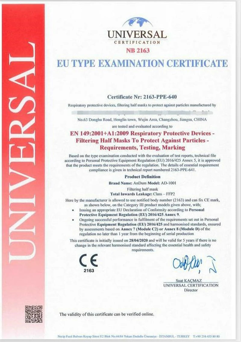 Mascarillas ffp2 reutilizables, máscaras KN95 con certificado CE 200, España, 10-2163 unidades