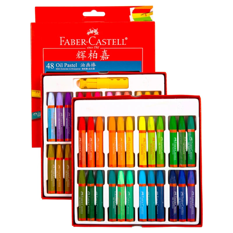 Faber Castell-Juego de crayones de cera para dibujo profesional, suministros de arte para la escuela y la Oficina, 12/24/36/48 colores