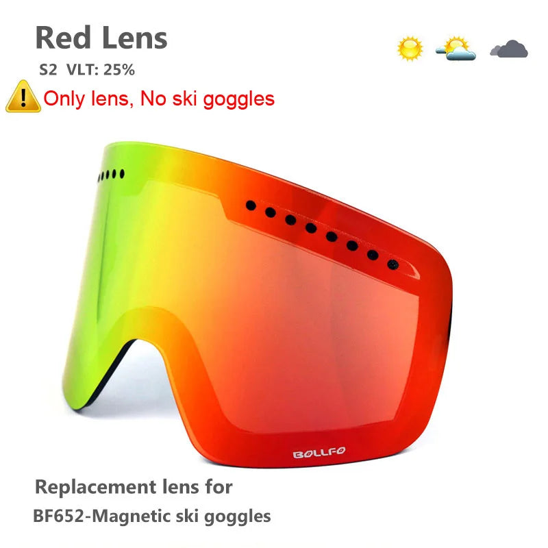 Gafas de esquí con lentes magnéticas de doble capa, máscaras antiniebla UV400, gafas de Snowboard, gafas de esquí para hombres y mujeres con estuche y lente