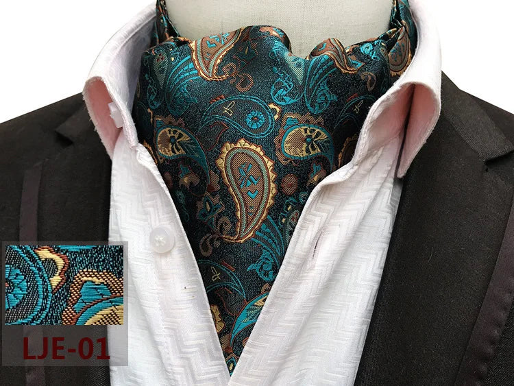 Factory wholesale men's scarf new cashew flower jacquard polyester British suit shirt collar scarf business scarf