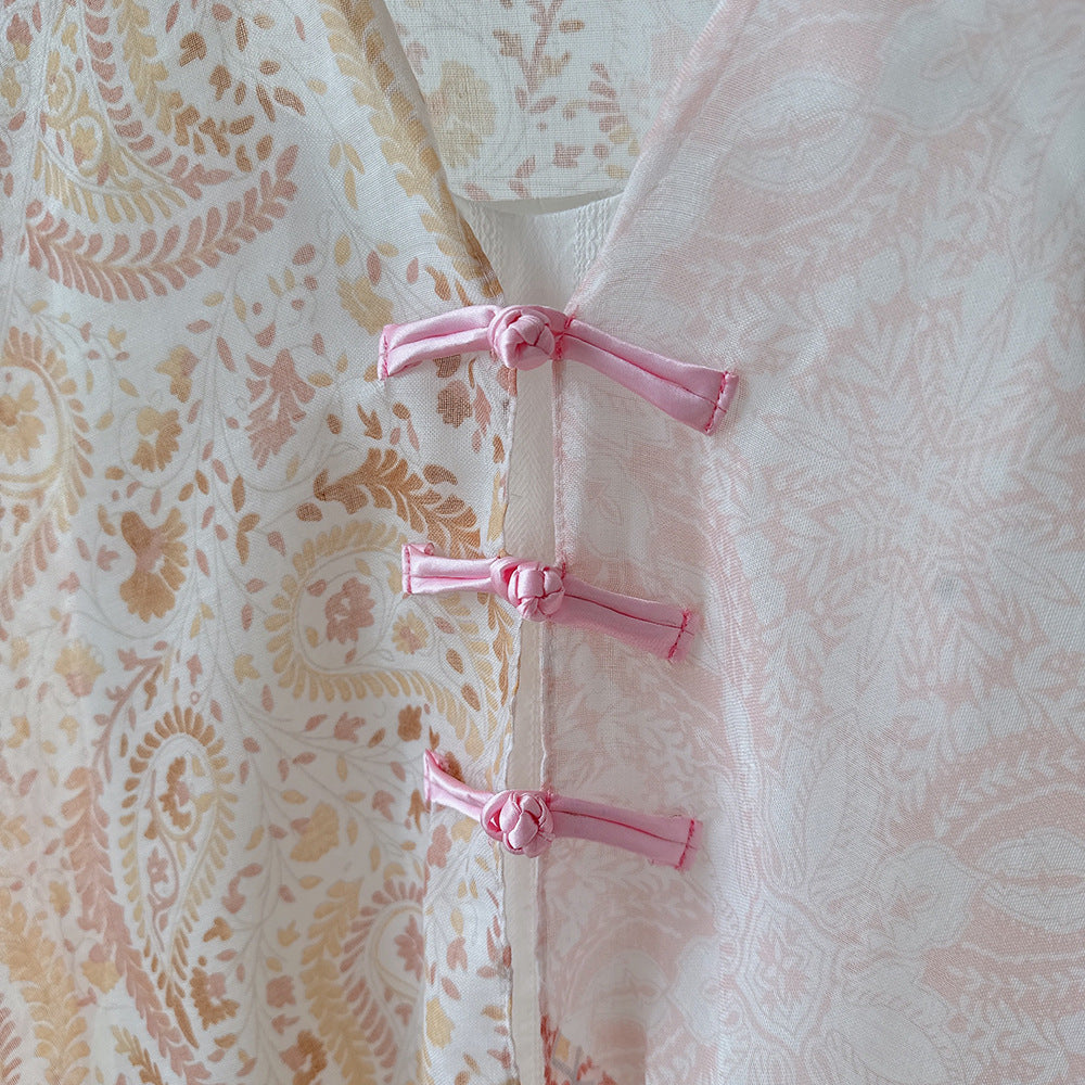 Antique Chinese Style Ethnic Style Scarf Summer Temperament Sunscreen Buckle Shawl Cardigan Decoration Travel Photograph