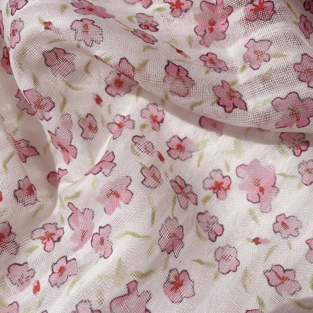 Upgraded Japanese cotton and linen square scarf 58x58 breathable all-match pastoral style floral photo matching scarf headscarf for women
