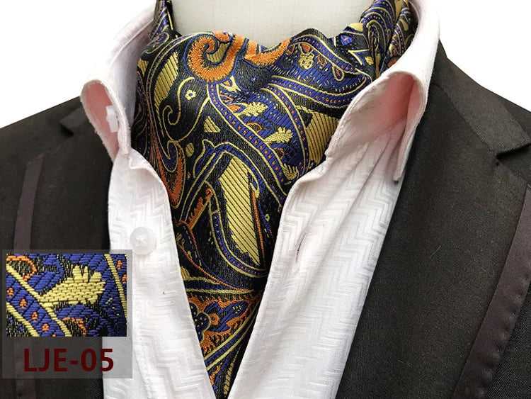Factory wholesale men's scarf new cashew flower jacquard polyester British suit shirt collar scarf business scarf