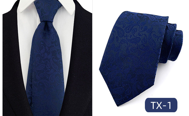 in stock wholesale men's tie jacquard yarn-dyed fabric small floral pattern business casual wedding groom tie