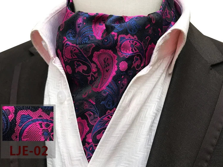 Factory wholesale men's scarf new cashew flower jacquard polyester British suit shirt collar scarf business scarf