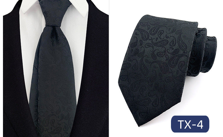 in stock wholesale men's tie jacquard yarn-dyed fabric small floral pattern business casual wedding groom tie