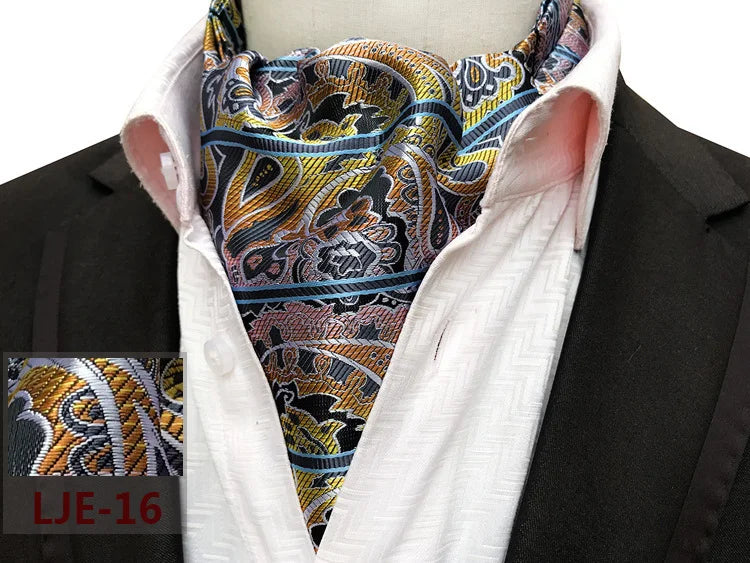 Factory wholesale men's scarf new cashew flower jacquard polyester British suit shirt collar scarf business scarf