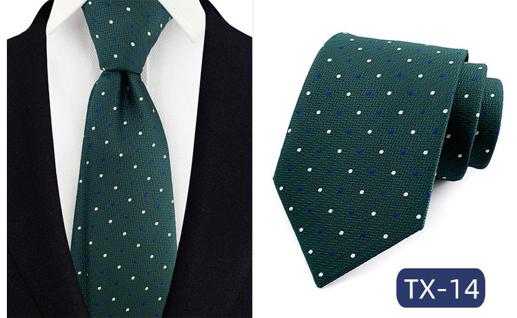 in stock wholesale men's tie jacquard yarn-dyed fabric small floral pattern business casual wedding groom tie