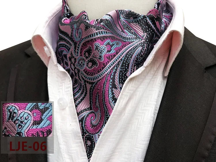 Factory wholesale men's scarf new cashew flower jacquard polyester British suit shirt collar scarf business scarf