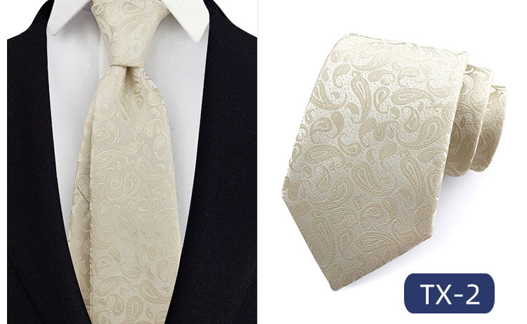 in stock wholesale men's tie jacquard yarn-dyed fabric small floral pattern business casual wedding groom tie