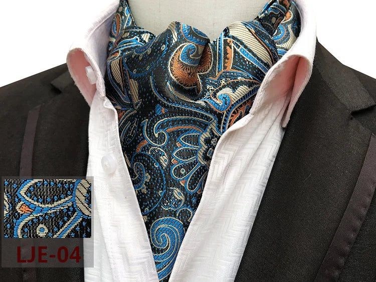 Factory wholesale men's scarf new cashew flower jacquard polyester British suit shirt collar scarf business scarf