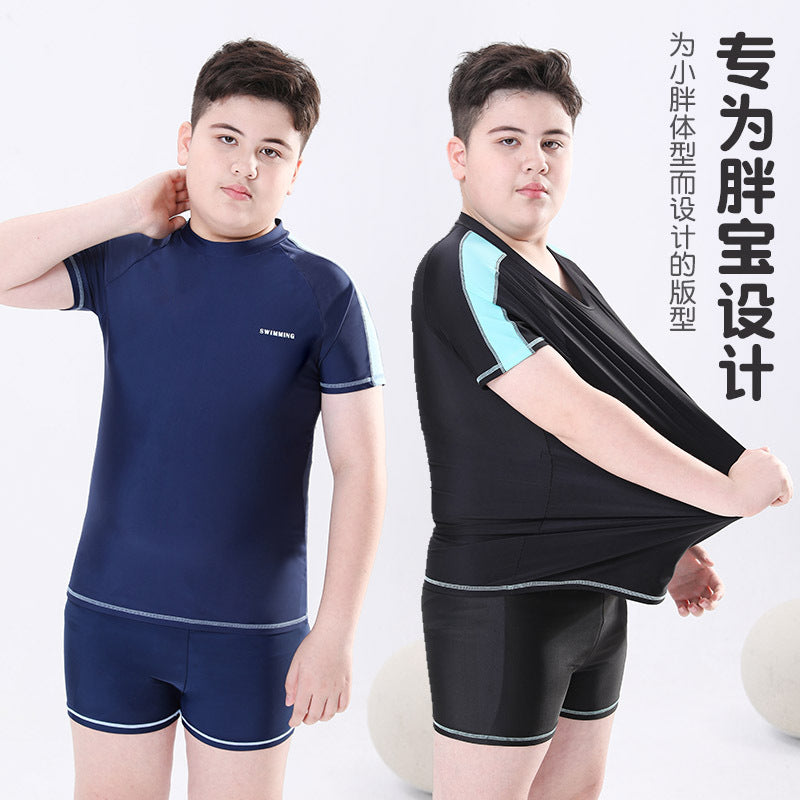 Cross-border Swimwear Children's Swimwear Foreign Trade Big Boys Split Swimwear Plus Fat Loose Quick-drying Fat Children
