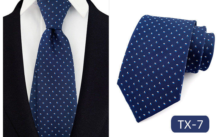 in stock wholesale men's tie jacquard yarn-dyed fabric small floral pattern business casual wedding groom tie