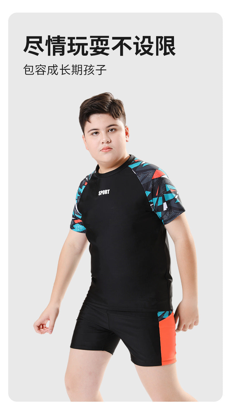 Children's Swimwear Boys' Swim Trunks 2026 New Model Kids' Swimwear for Older Children Youth Two-Piece Hot Spring Swimwear