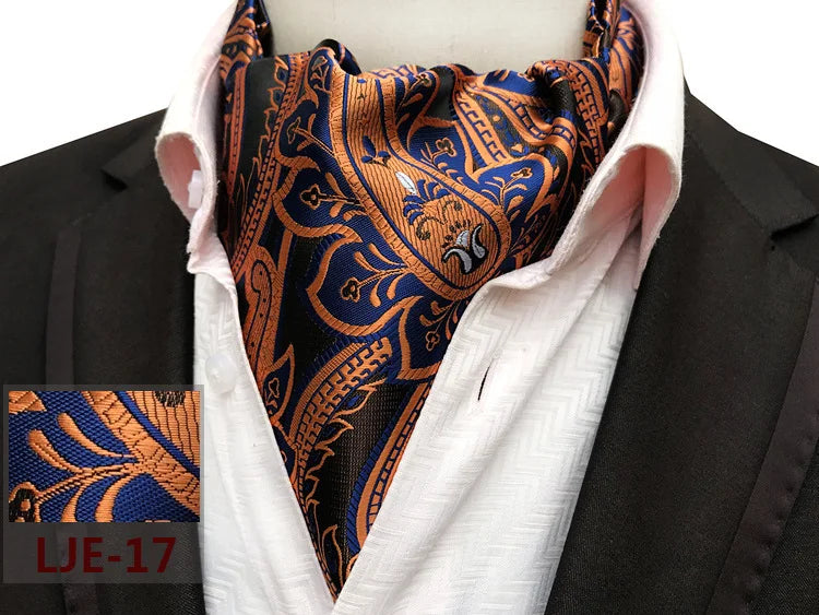 Factory wholesale men's scarf new cashew flower jacquard polyester British suit shirt collar scarf business scarf