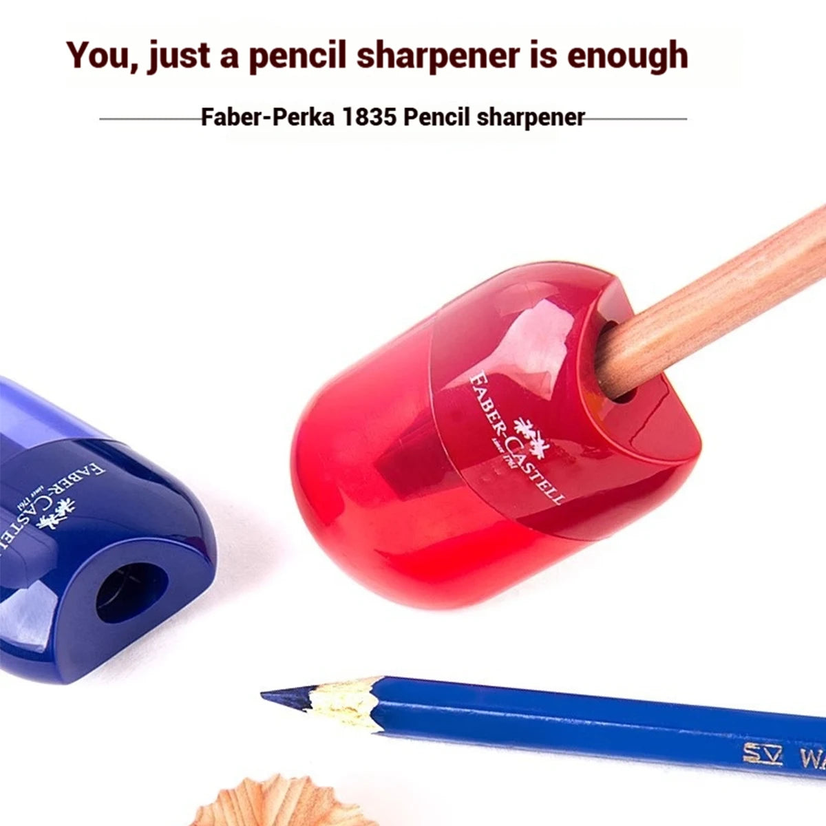 Sacapuntas FABER CASTELL, forma ovalada translúcida, gran capacidad de almacenamiento, fácil de enrollar, papelería artística fácil de pelar, 1 Uds.