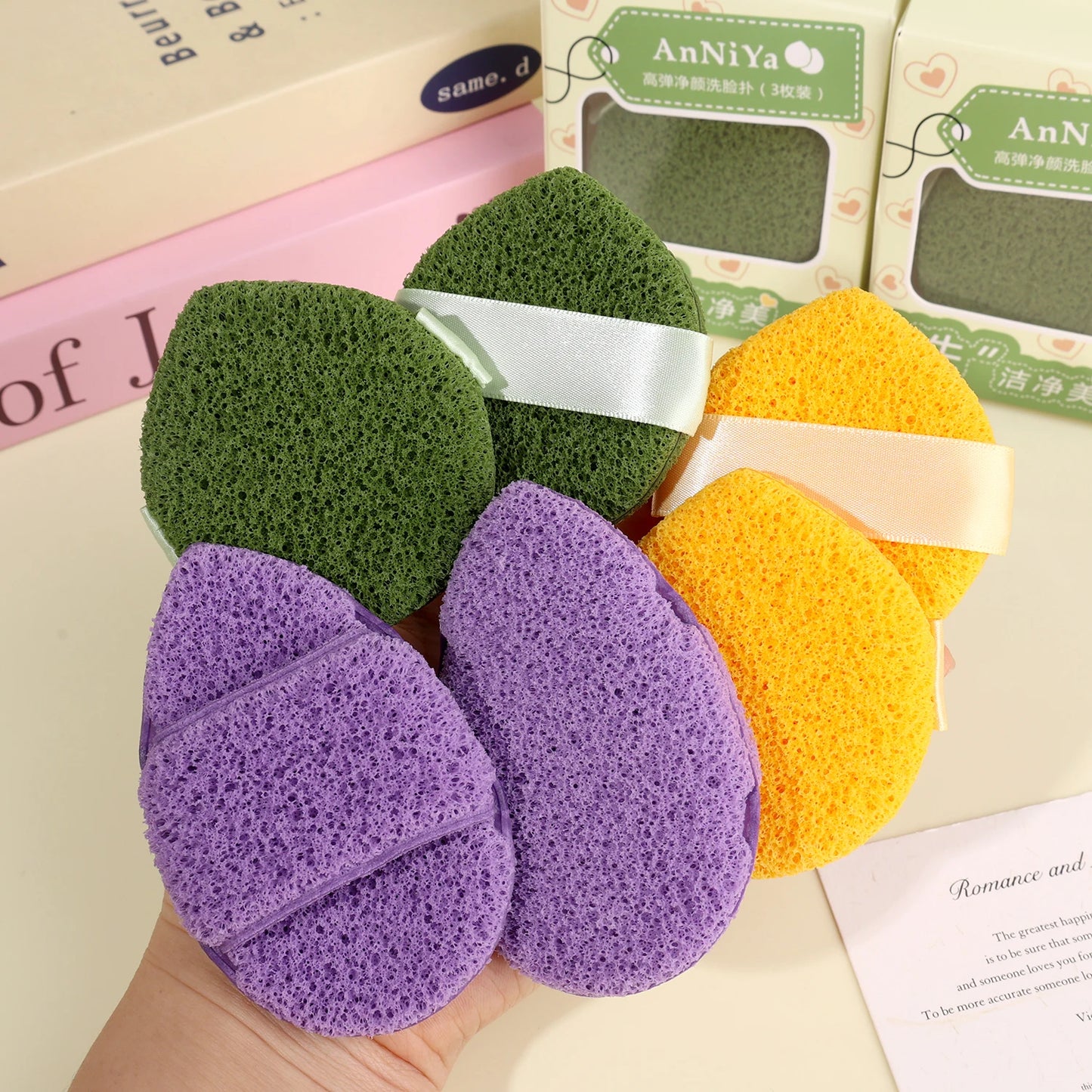 Esponja de limpieza exfoliante para lavado de cara, eliminador de espinillas, herramienta de espuma para maquillaje, limpieza profunda de poros, cuidado de la piel, 1-3 uds.