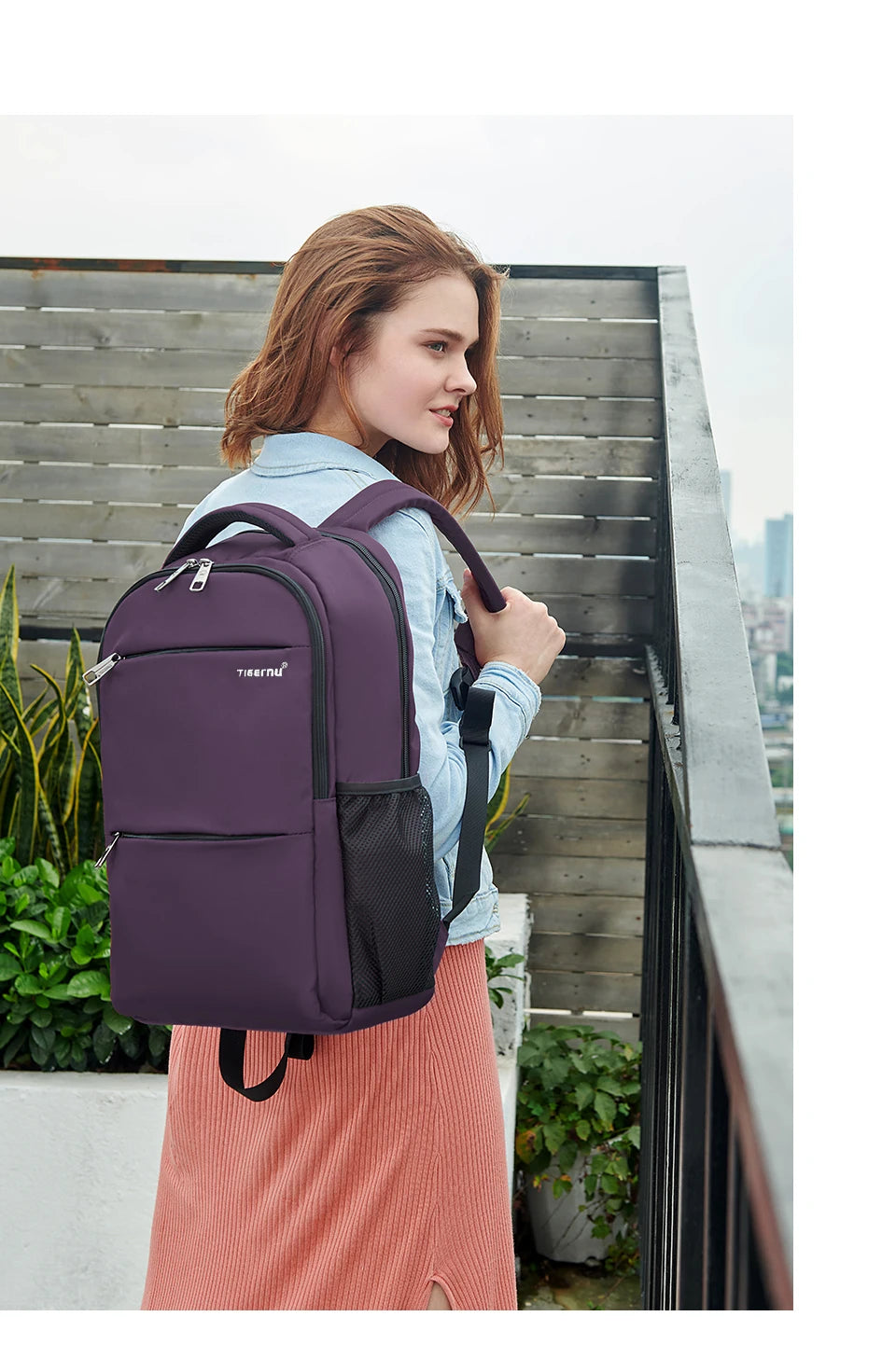 Tigernu, Mochilas de viaje informales de gran capacidad para mujer, mochila impermeable para ordenador portátil de 15,6 ", mochila escolar para mujer, Mochilas
