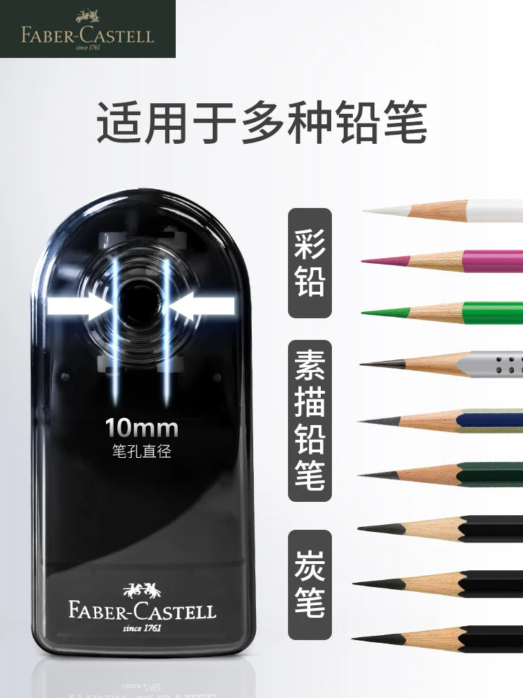 Faber Castell-Sacapuntas de Punta larga para artistas, Manual para arte, lápices de carbón, dibujo, bocetos, puntos ajustables