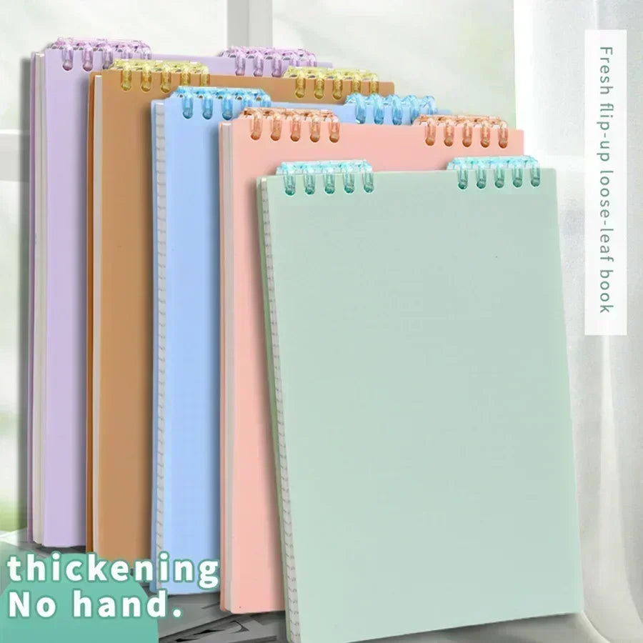 Cuaderno A5 de 60 Hojas Gruesas con Espiral, Hojas Sueltas con Páginas Rayadas para Estudiantes, Material de Oficina y Papelería Escolar