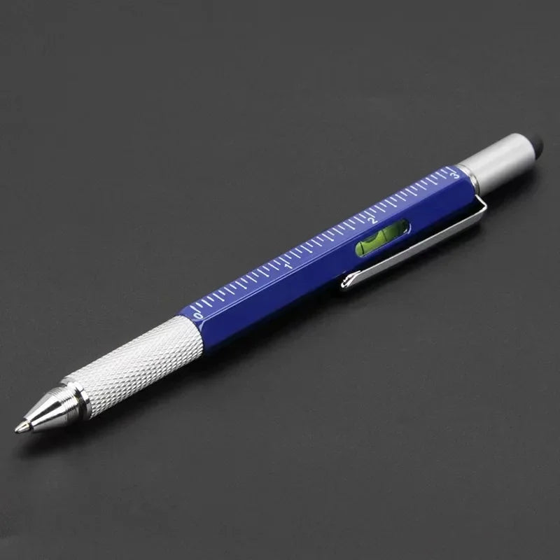 Bolígrafo multifuncional 7 en 1, lápiz capacitivo para pantalla táctil con destornillador, regla, medidor de nivel, bolígrafo recargable, herramienta