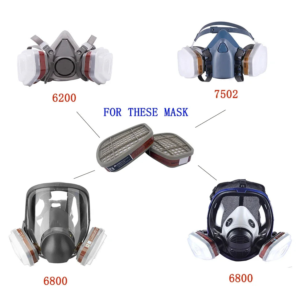Caja de cartuchos 6001/6002/6004, juego de filtros de algodón 5N11 para máscaras de Gas y polvo de 3m, 6200/7502/6800, respirador de pulverización de pintura química