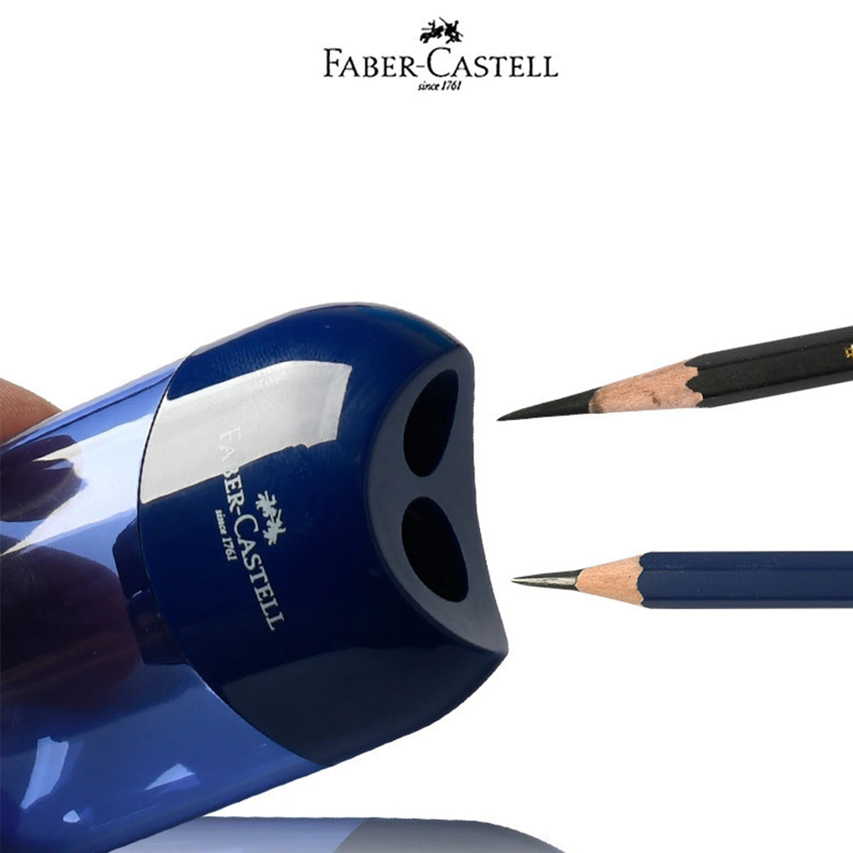 Sacapuntas FABER CASTELL, forma ovalada translúcida, gran capacidad de almacenamiento, fácil de enrollar, papelería artística fácil de pelar, 1 Uds.