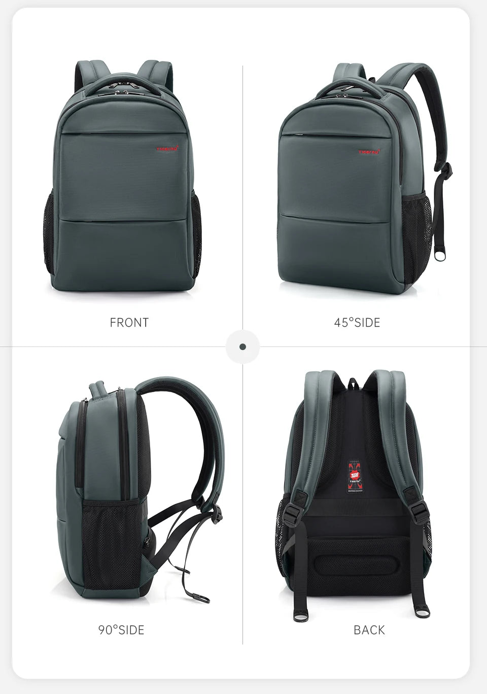 Tigernu, Mochilas de viaje informales de gran capacidad para mujer, mochila impermeable para ordenador portátil de 15,6 ", mochila escolar para mujer, Mochilas