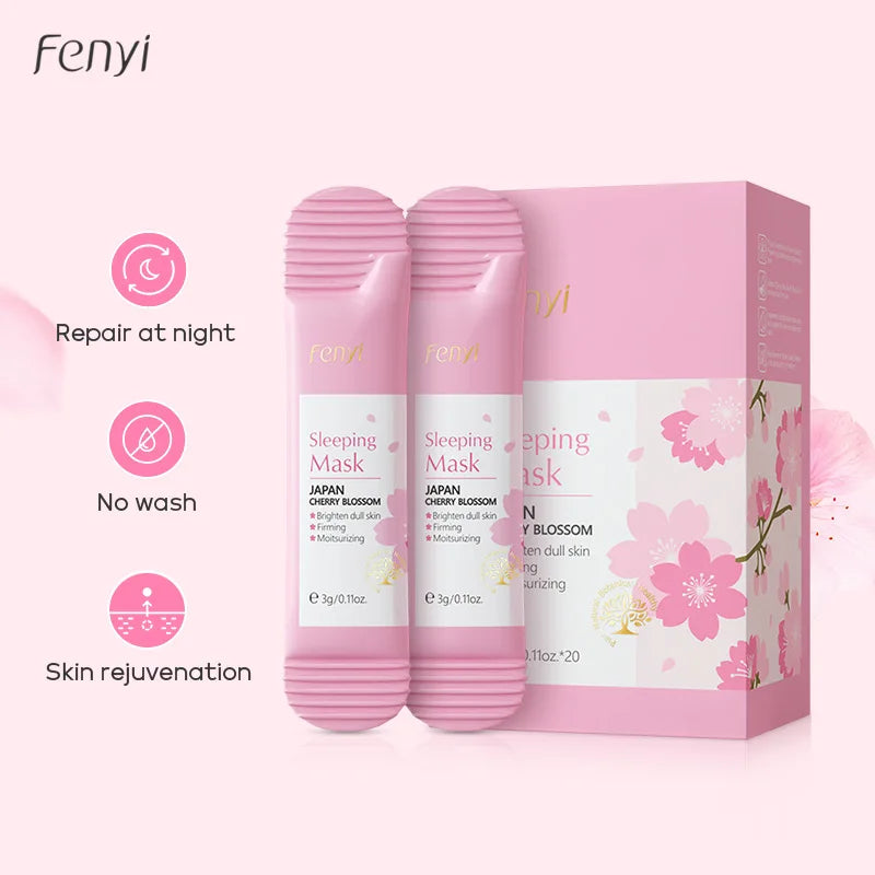 100 Uds Sakura mascarillas hidratantes para dormir crema de noche de viaje nutritiva Facial mejora la rugosidad y la sequedad productos para el cuidado de la piel