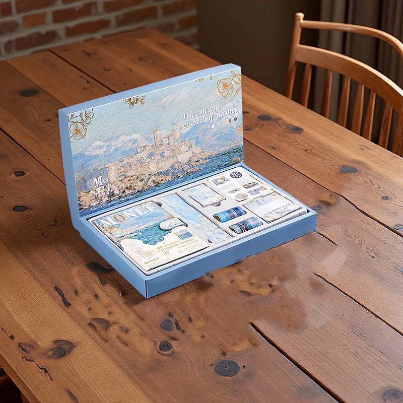 Exquisito conjunto de caja de regalo de 149 piezas de manual de Castillo antiguo, que incluye un manual, cinta washi, pegatinas decorativas, traje