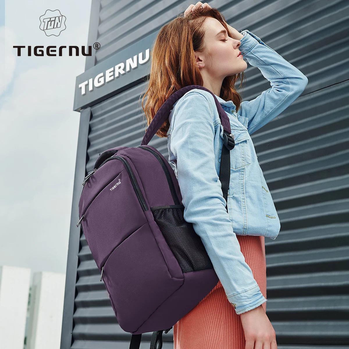 Tigernu, Mochilas de viaje informales de gran capacidad para mujer, mochila impermeable para ordenador portátil de 15,6 ", mochila escolar para mujer, Mochilas
