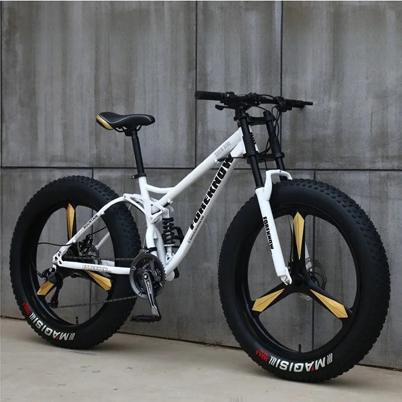 Bicicleta de montaña todoterreno 4.0 de velocidad variable con neumáticos ultraanchos y bicicletas para adultos que absorben los golpes