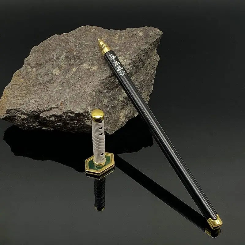 Bolígrafos de Gel Demon Slayer Nichirin Blade, bolígrafo de firma de Metal de Anime de 0,5mm, papelería negra, suministros escolares y de oficina, regalo de escritura