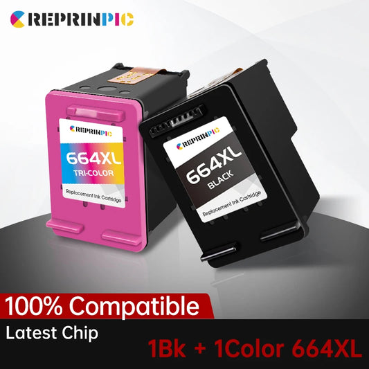 Cartucho de tinta Reprinpic 664XL Compatible con impresora HP 664 HP664 Deskjet 1115 2135 2675 3635 3775 4536 4538 5075 5275